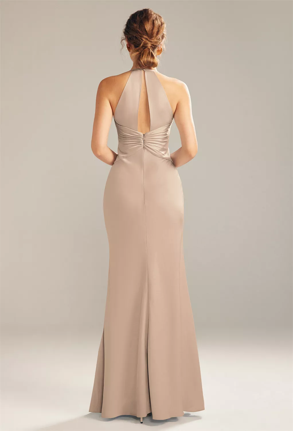 Taupe Floral Bridesmaid Dresses | AW.Bridal