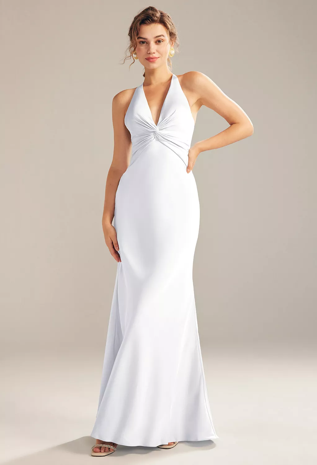 cold shoulder dresses for wedding guest Vienna Frill Cold Shoulder Satin Midi Dress