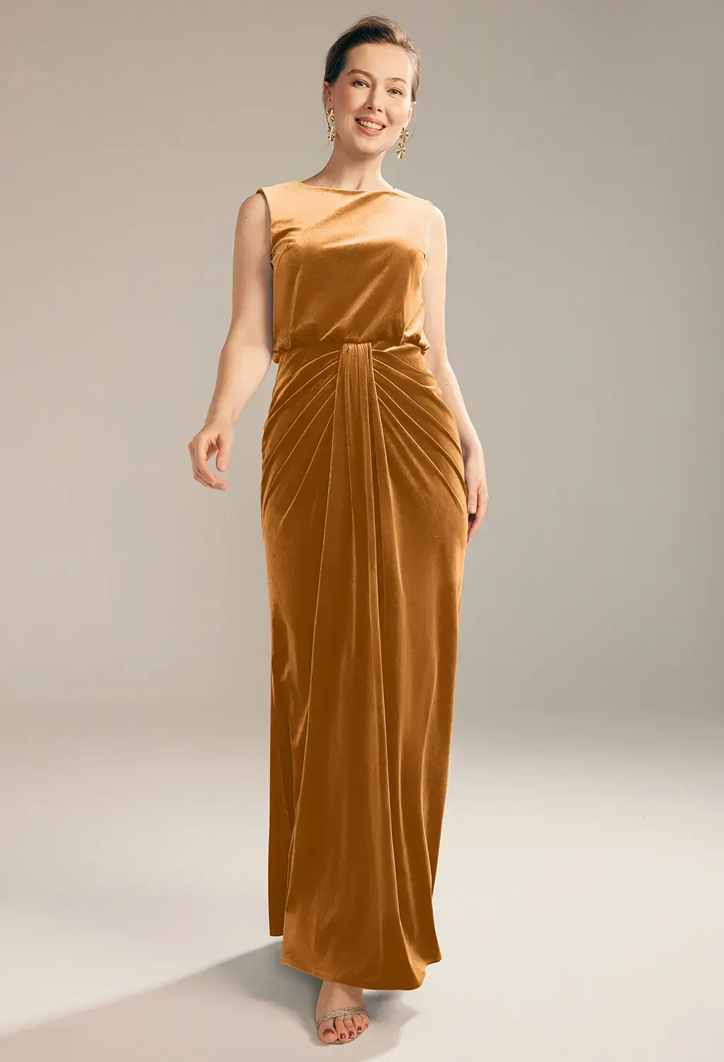 gold and white dress original Saloni London main image 1