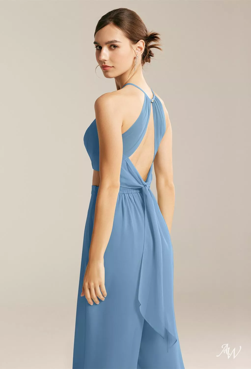 blue dress for baby girl Dusty Blue Pintuck Wide Leg Pants – Embolden main image 0