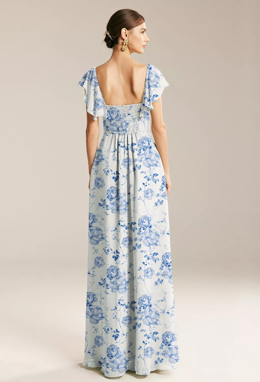 floral maternity bridesmaid dress Jenny Yoo Bridesmaid Dress Lilly Maternity Print in Enchanted Floral Tulle Enchanted Floral Whisper Blue main image 0