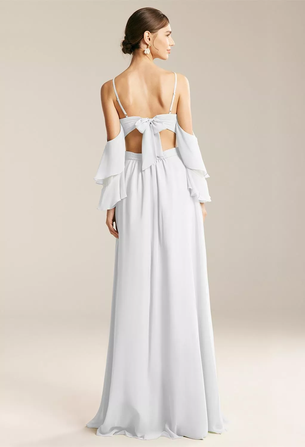 AW Wilfreda Dress, Dark Emerald Chiffon Floor Length V-Neck Bridesmaid ...