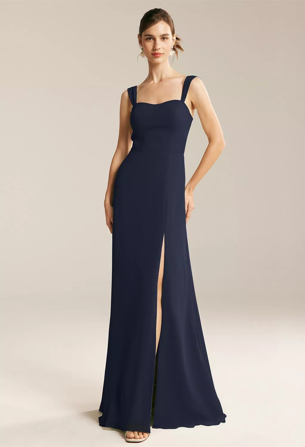 AW Tanya Dress, Burgundy Chiffon Tea Length Bateau Neckline Mother of ...