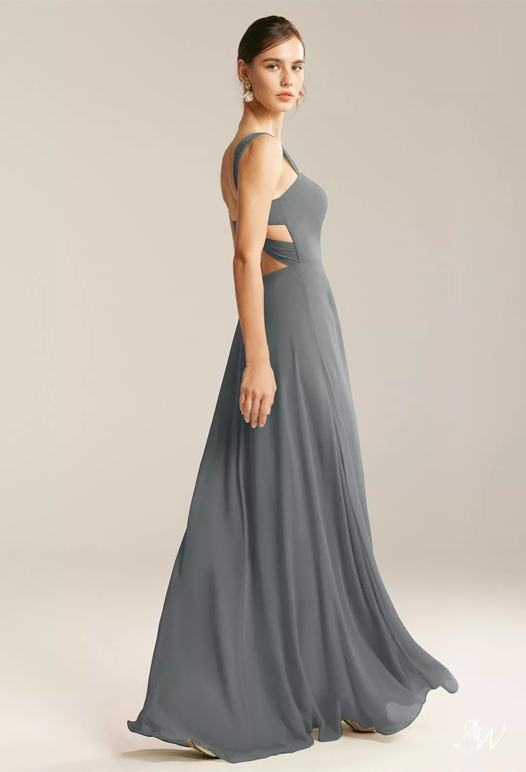 AW.Bridal A-line Sweetheart Neckline Floor Length Sleeveless Long Bridesmaid Dresses Dress Steel Gray Size 18