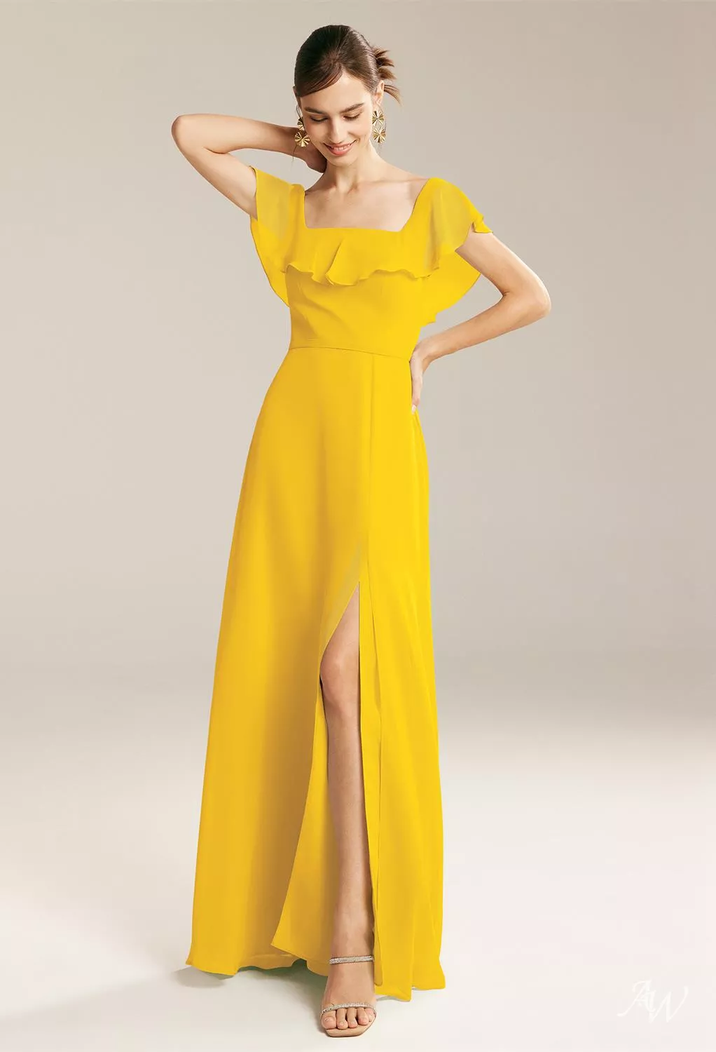 yellow silky dress Prom Dress | Formal Dress | Maxi Dress | Prom Gown | Yellow | 8 | Emeline V-Neck Satin Maxi Dress - Yellow