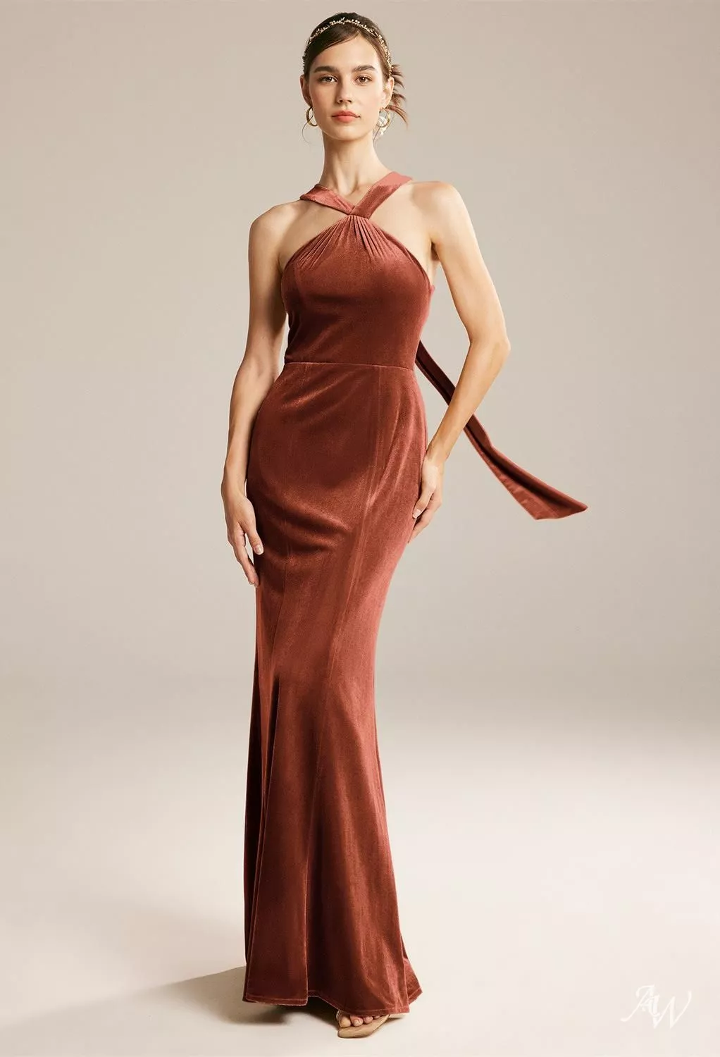 slim fit dress slacks Mermaid Burnt Orange Satin Dress