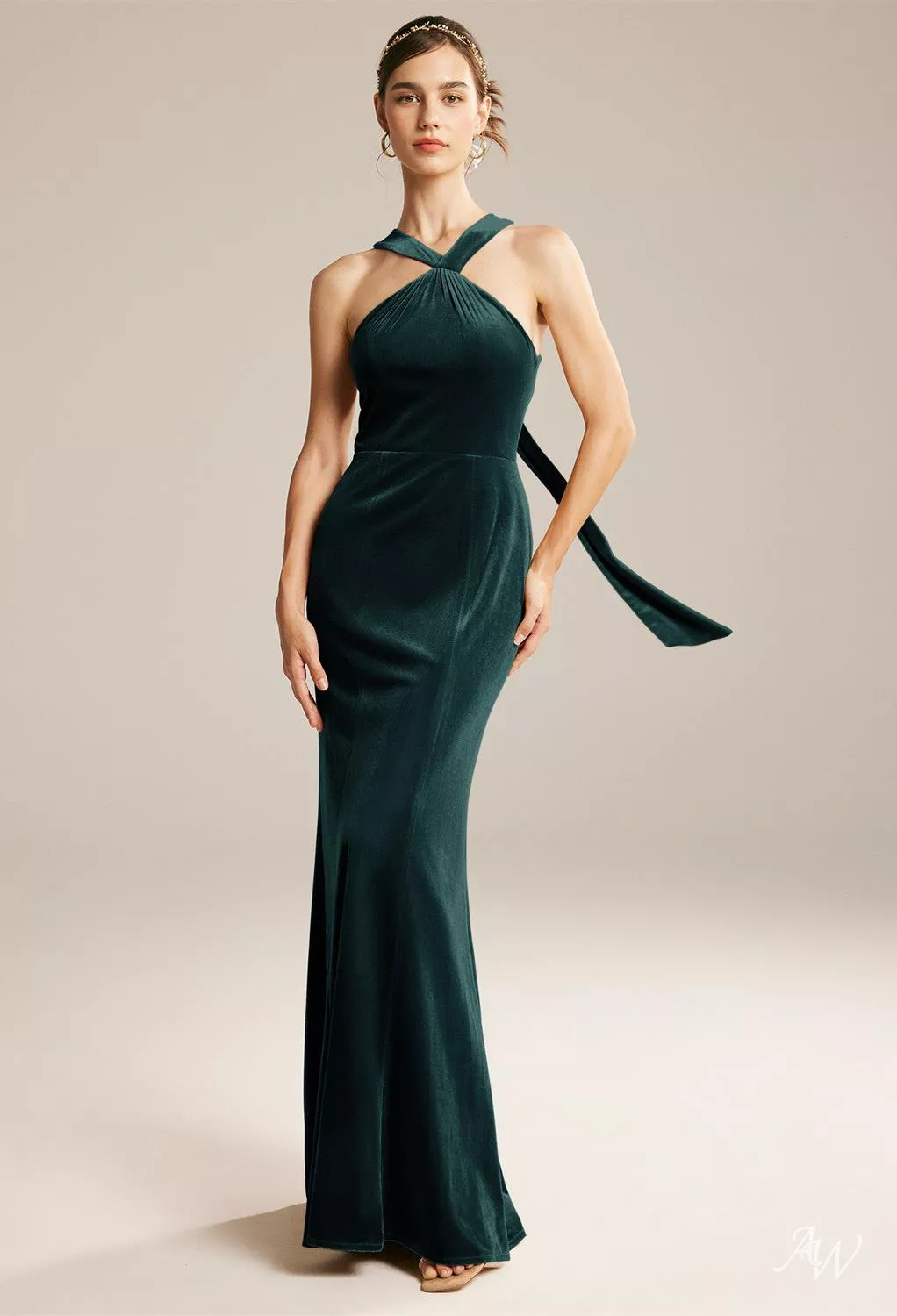 green emerald velvet dress Hunter Green Velvet Prom Dresses African aso ebi Mermiad Evening Dress –  formalgowns main image 1