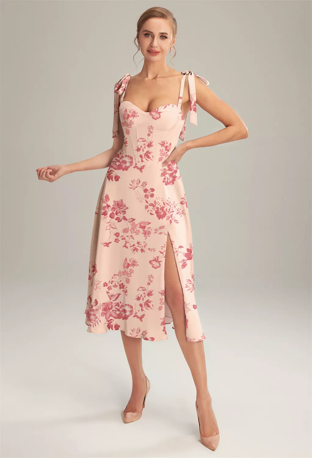 pink and champagne dress Nadine Merabi Leyton Champagne Dress 6