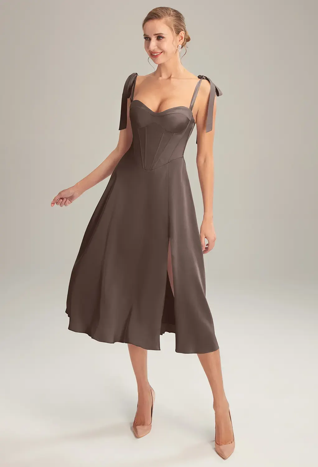 Seal Brown Beach Wedding Guest Dresses
