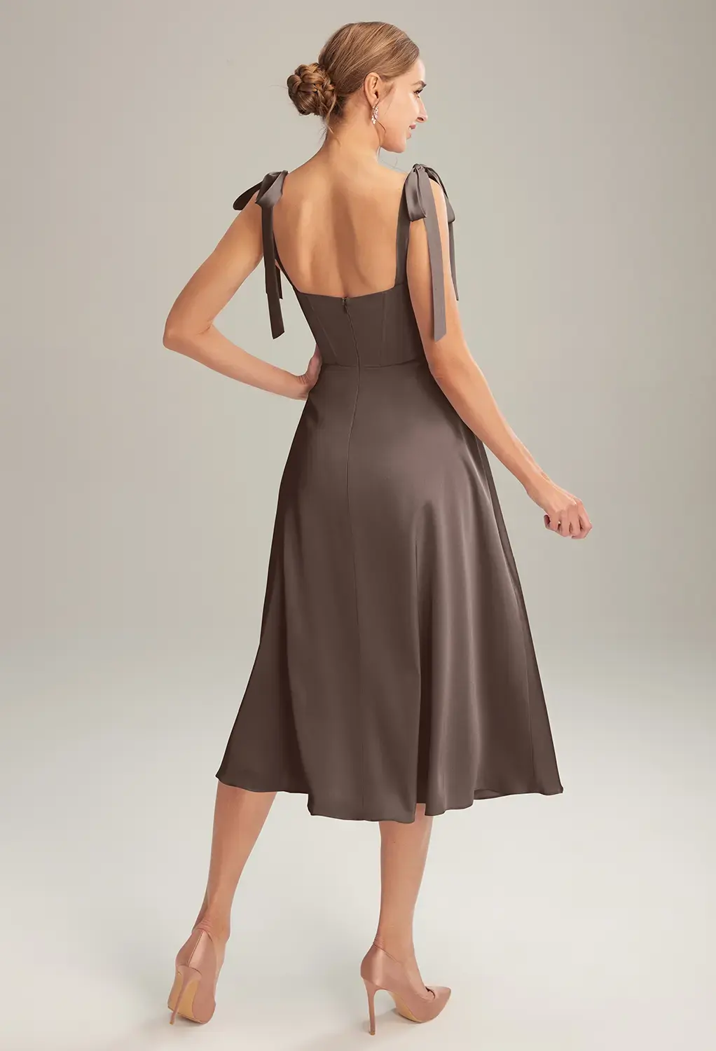 brown beach wedding guest dress Seal Brown Beach Wedding Guest Dresses