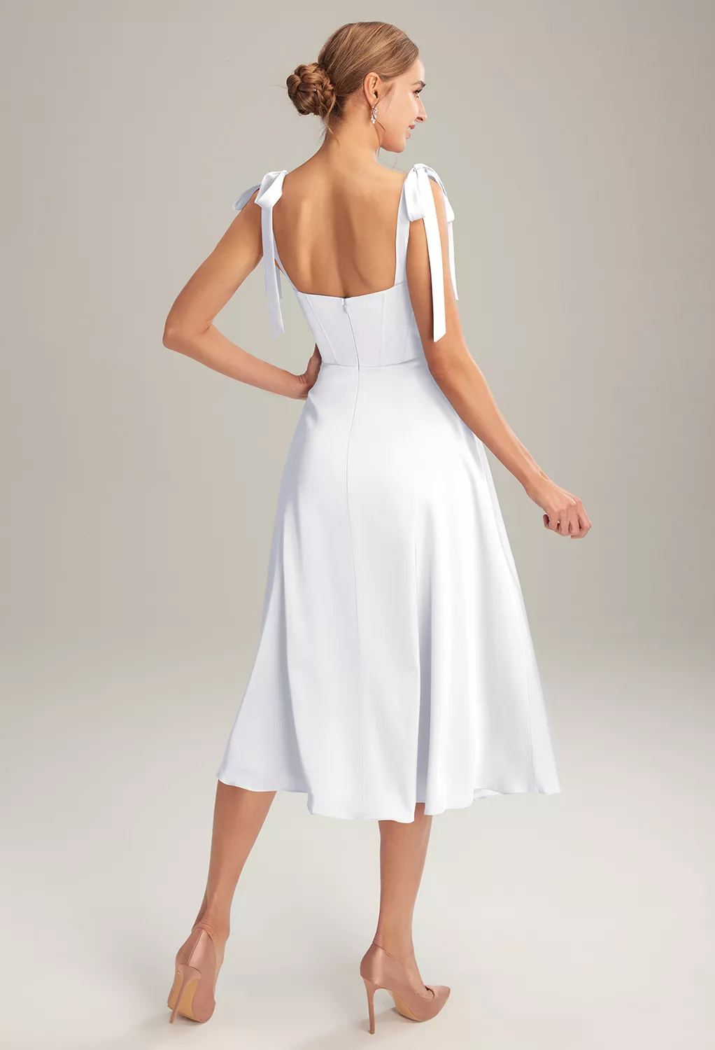 short white bridesmaid dresses Amsale Little White Dress LW210 main image 0