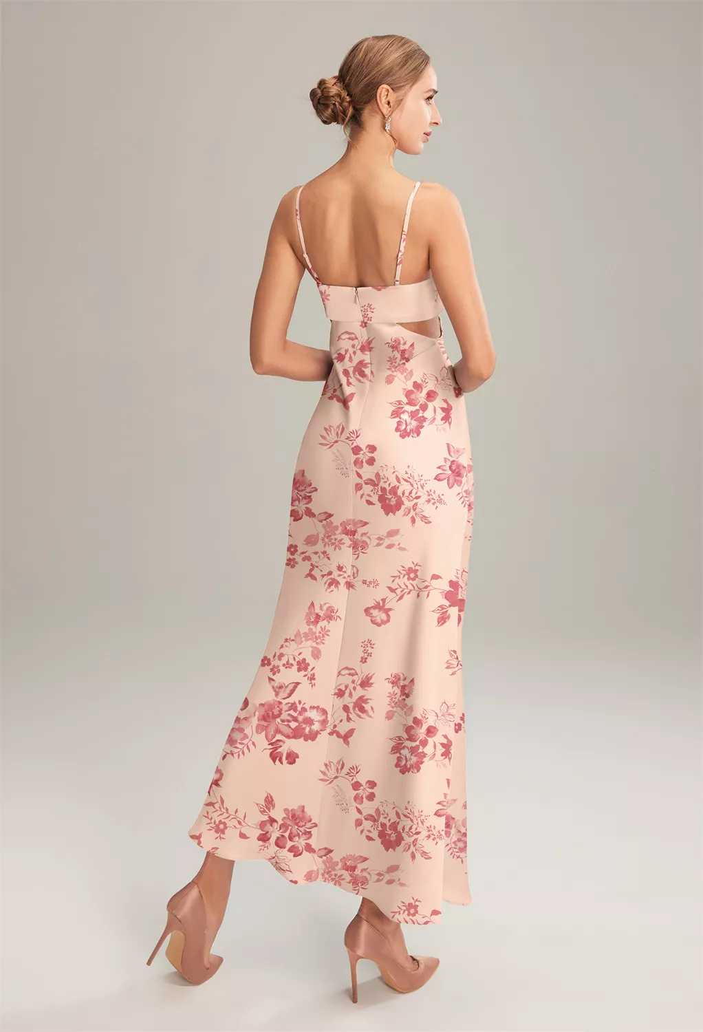 Pink Cherry Blossom Long Graduation Dresses Page 2 | AW.Bridal