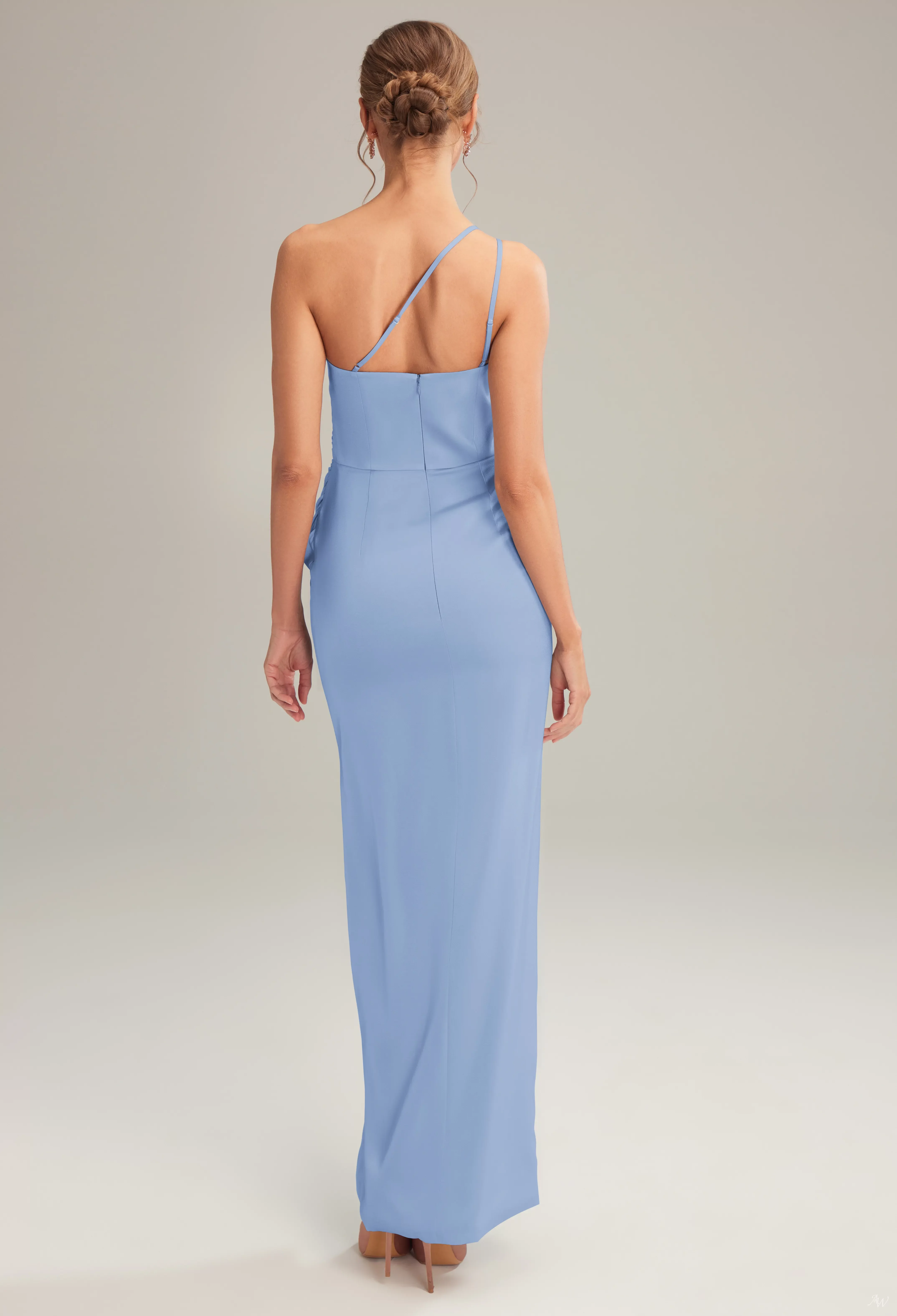bridesmaid dresses regina AW Regina Satin Charmeuse Coronet Blue Bridesmaid Dresses