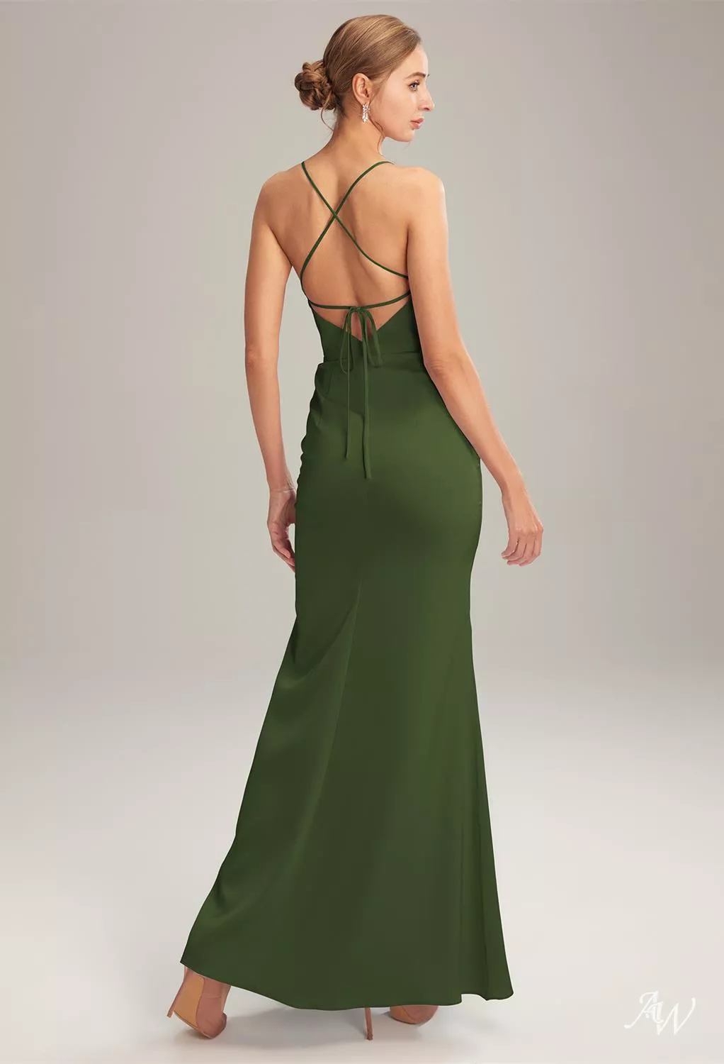AW Ross Green Olive Bridesmaid Dresses