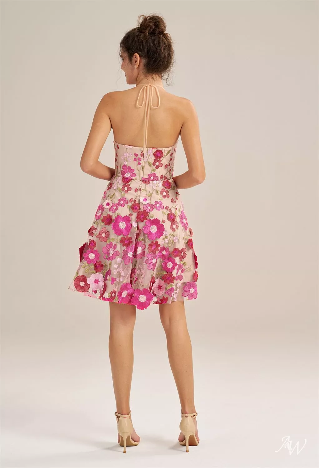 新品　Acka. all sheer flower dress Zsa-Zsa Sheer Black Floral Gown - Clavon Leonard