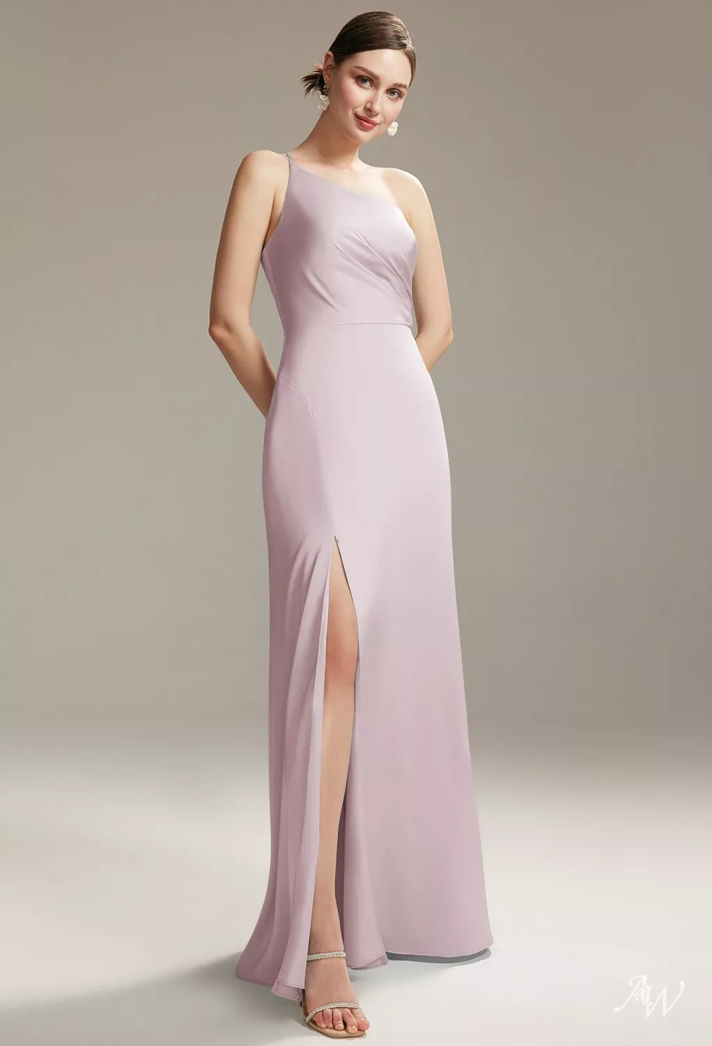 one shoulder dusty pink bridesmaid dresses Dusty Rose Pink Bridesmaid Dresses One Shoulder Ruched Sleeveless  Sheath/Column Floor Length Bridesmaid Dresses With Slit
