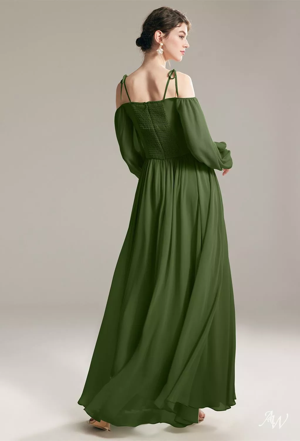 AW Nydia Green Olive Bridesmaid Dresses | AW.Bridal