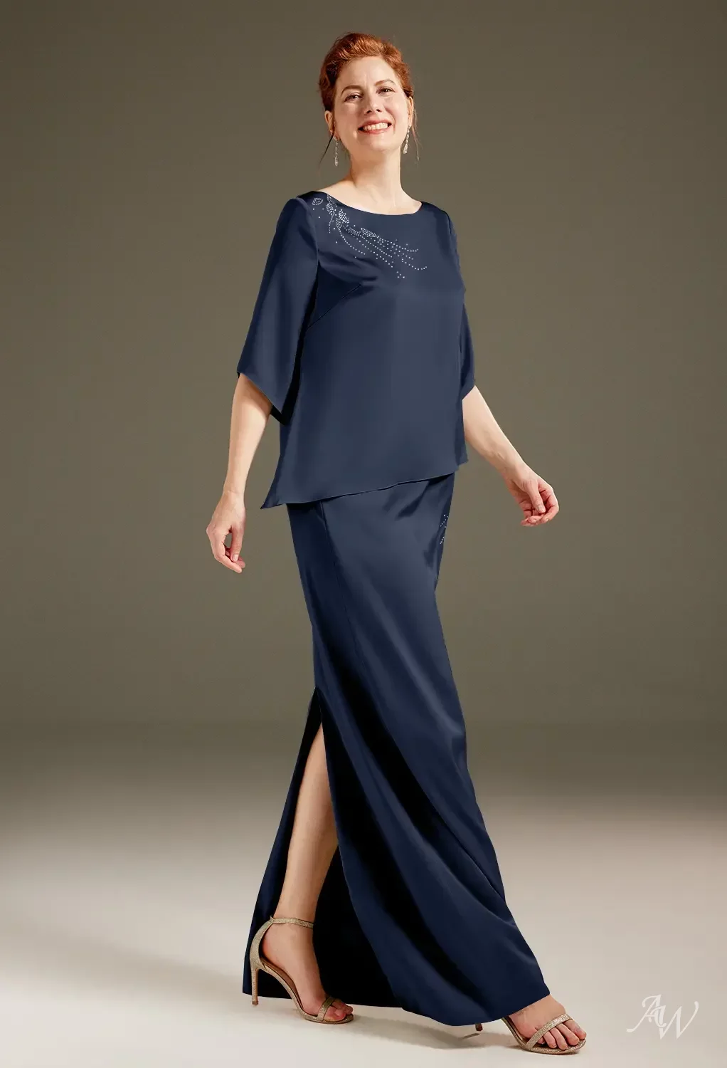 専用　eaphi CHECK DRESS — VESSEL AW Meachel Dark Navy Mother of the Bride Dresses | AW.Bridal