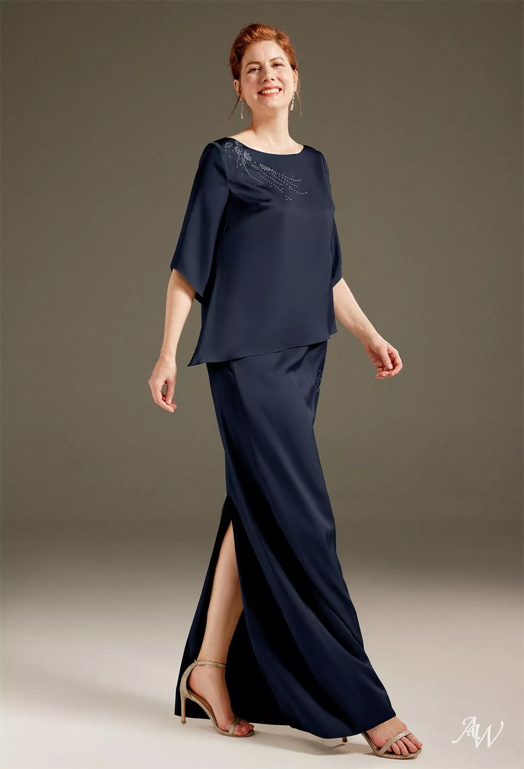 AW Meachel Dark Navy Mother of the Bride Dresses | AW.Bridal
