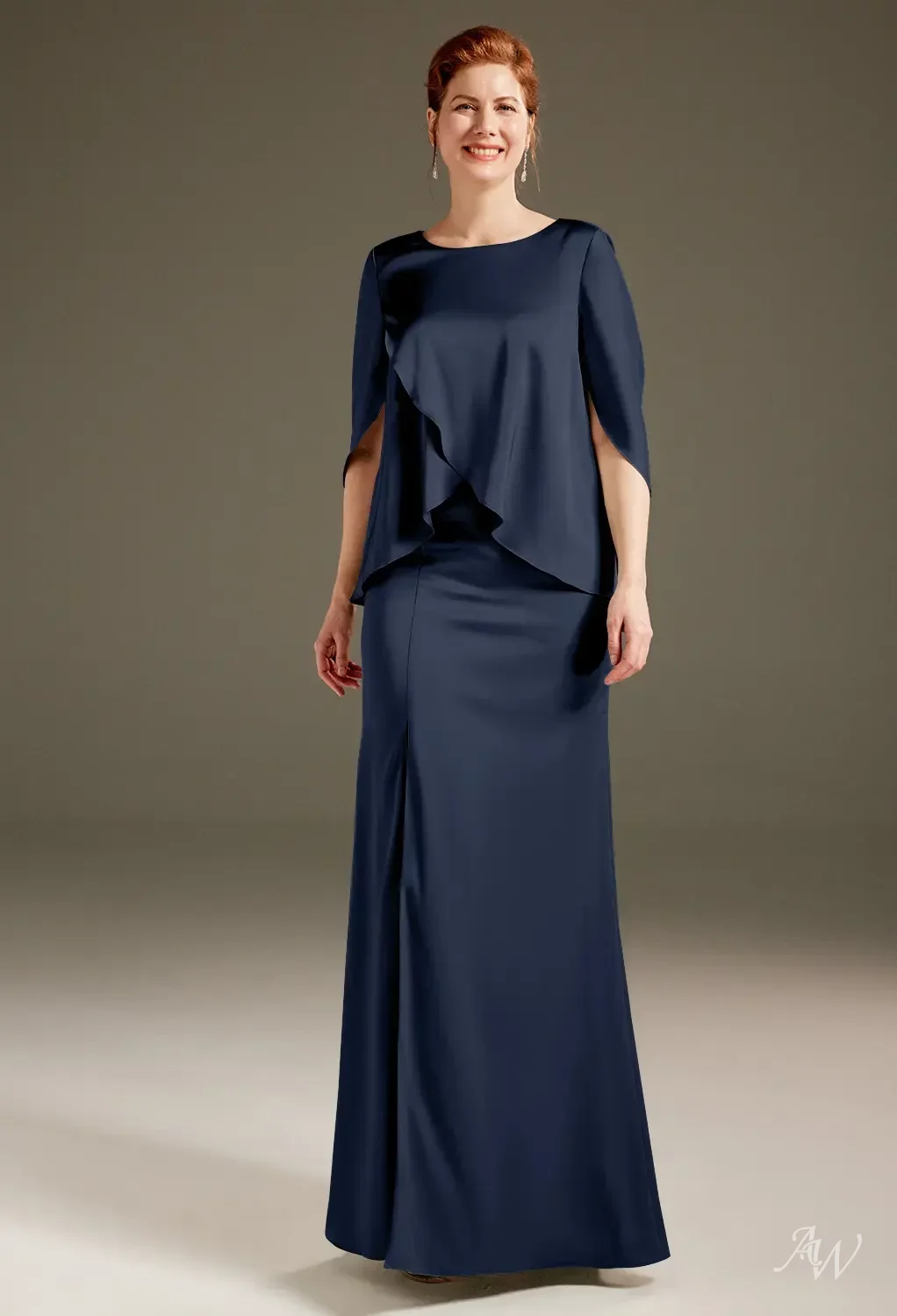 burgundy navy dress SUE SARTOR Flounce Shorty main image 0