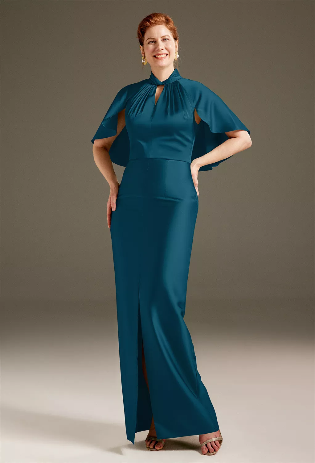mother groom formal dress GLS GL3787 Long of the Bride A Line Evening Beaded Sequin length hem Navy Mother of the Bride