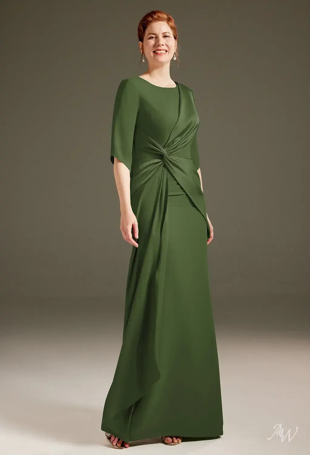 フォーマル・ドレス・スーツ greenyyy AW Caesar Green Olive Mother of the Bride Dresses | AW.Bridal