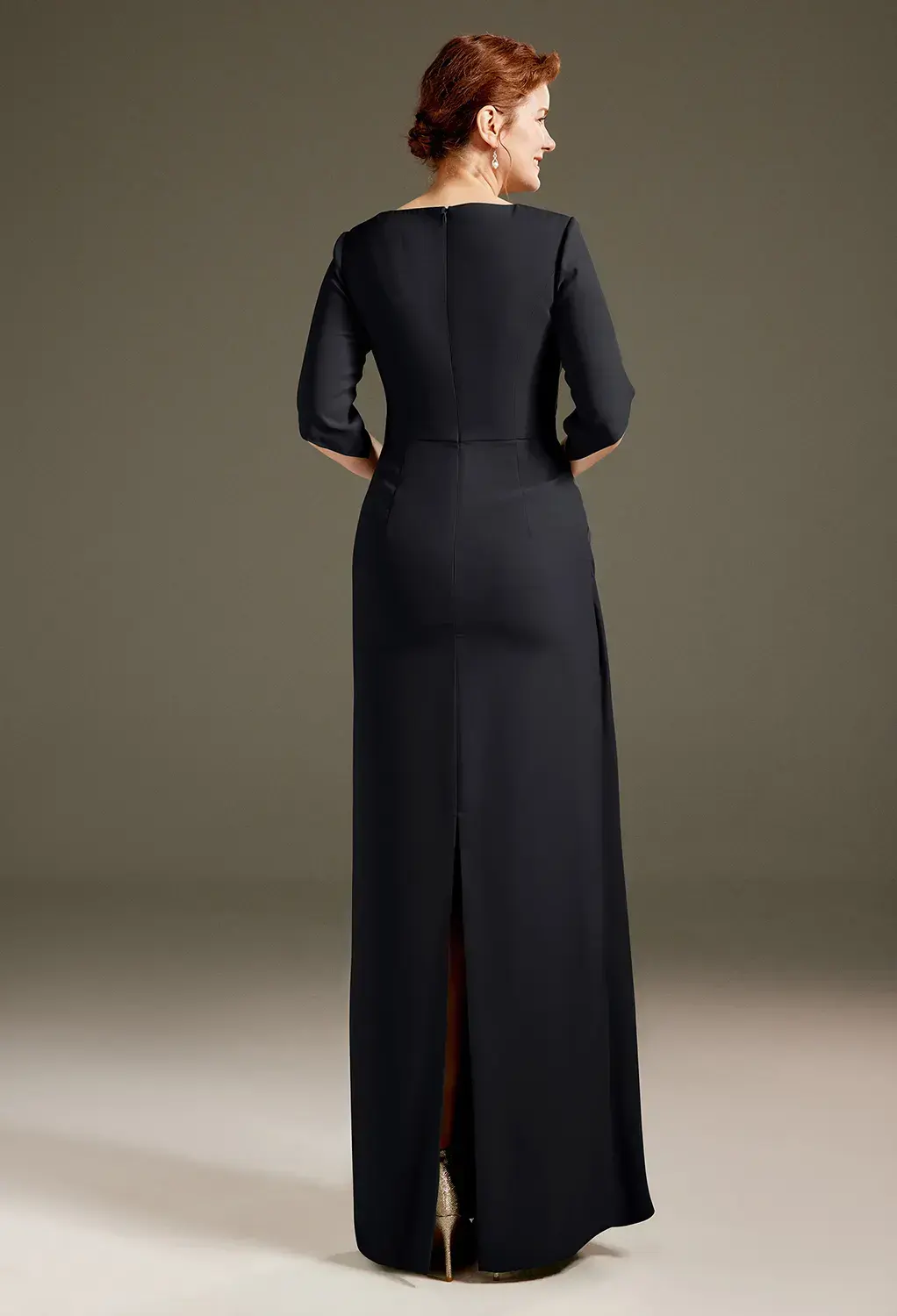 black and gold mother of the bride dresses Azazie A-Line/Princess Off Shoulder Ballerina-Length Floral Jacquard The or Groom 3/4 Sleeves A-Line Floor Length Beaded Eembroidered