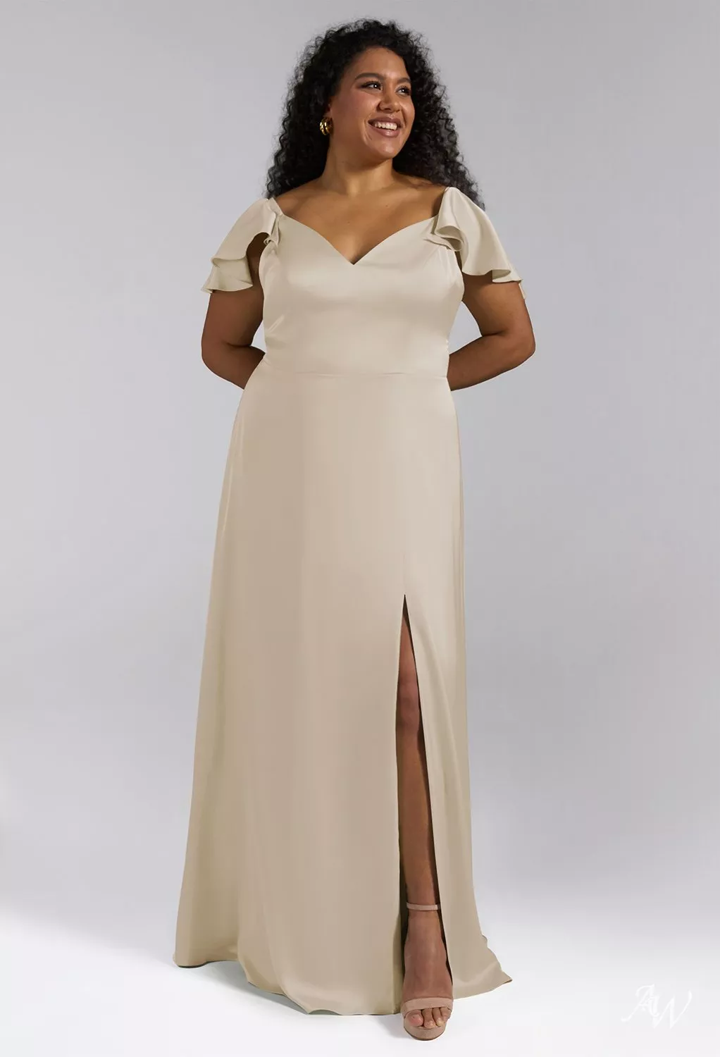 green emerald velvet dress Meline Plus Size Gold Champagne Cocktail Dress– Hello Curve main image 0