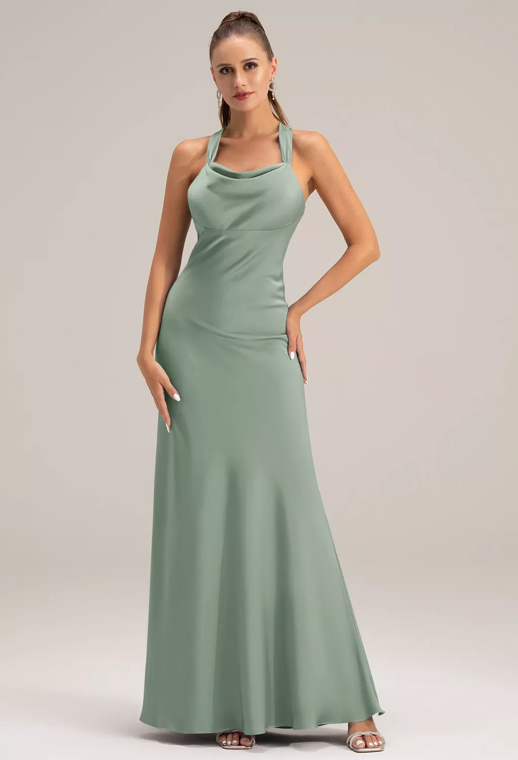 green emerald velvet dress Florence Olive oil Dress