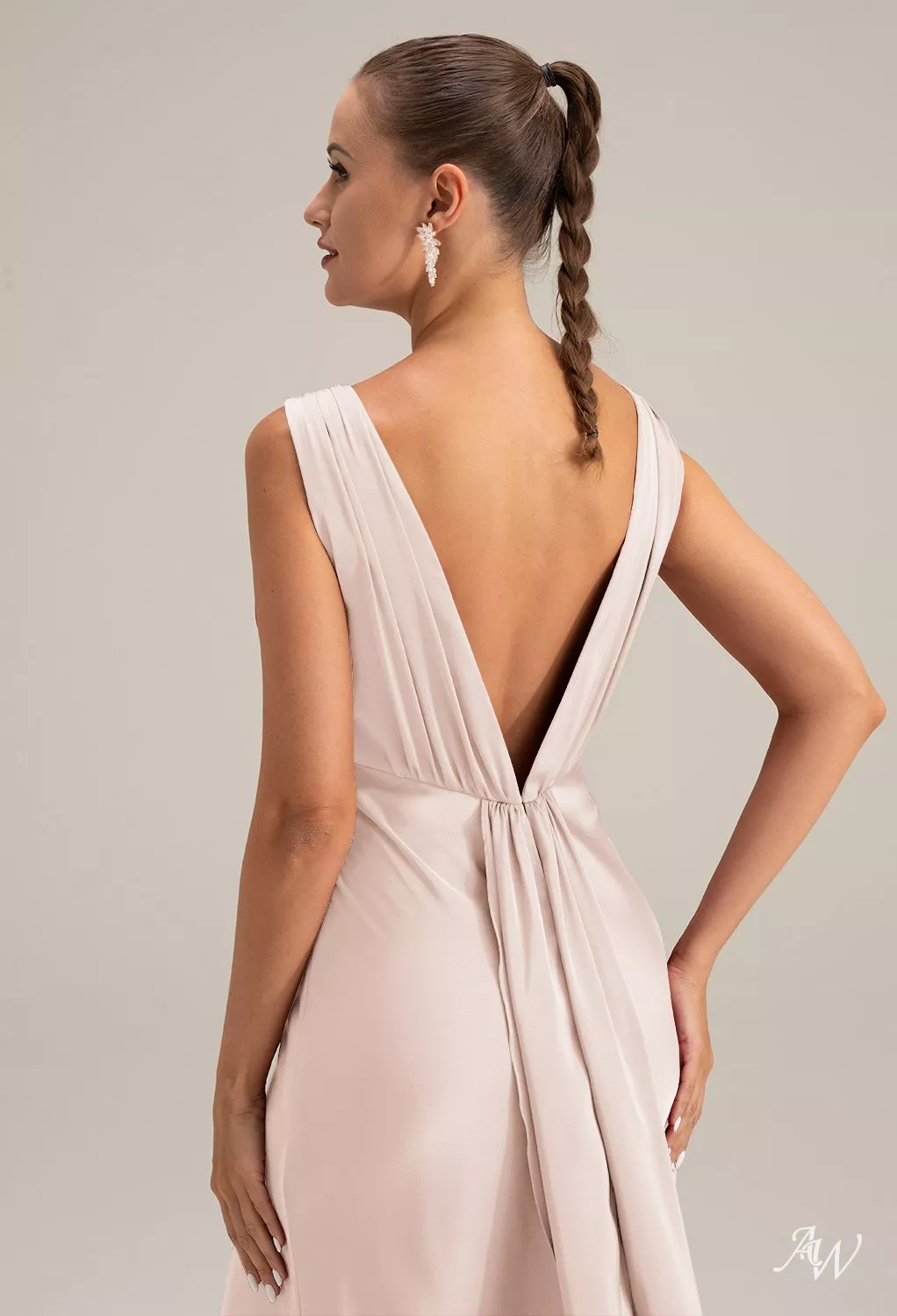 apricot bridesmaid dress Apricot Bridesmaid Dress Matte Satin Size Medium
