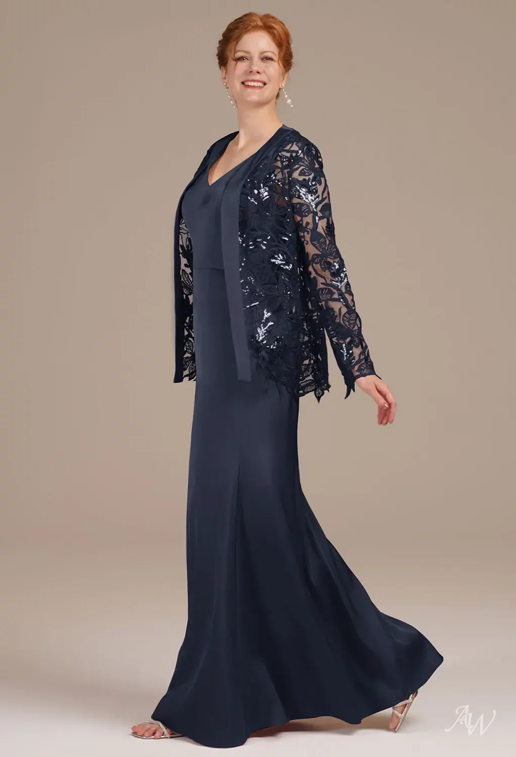 AW Loraine Dark Navy Mother of the Bride Dresses | AW.Bridal