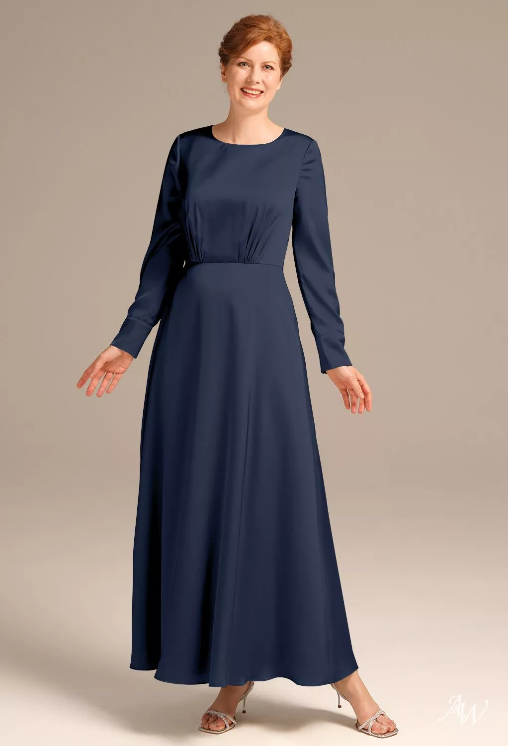princess polly baby blue dress Mikado Mother of the Bride Gown in Navy