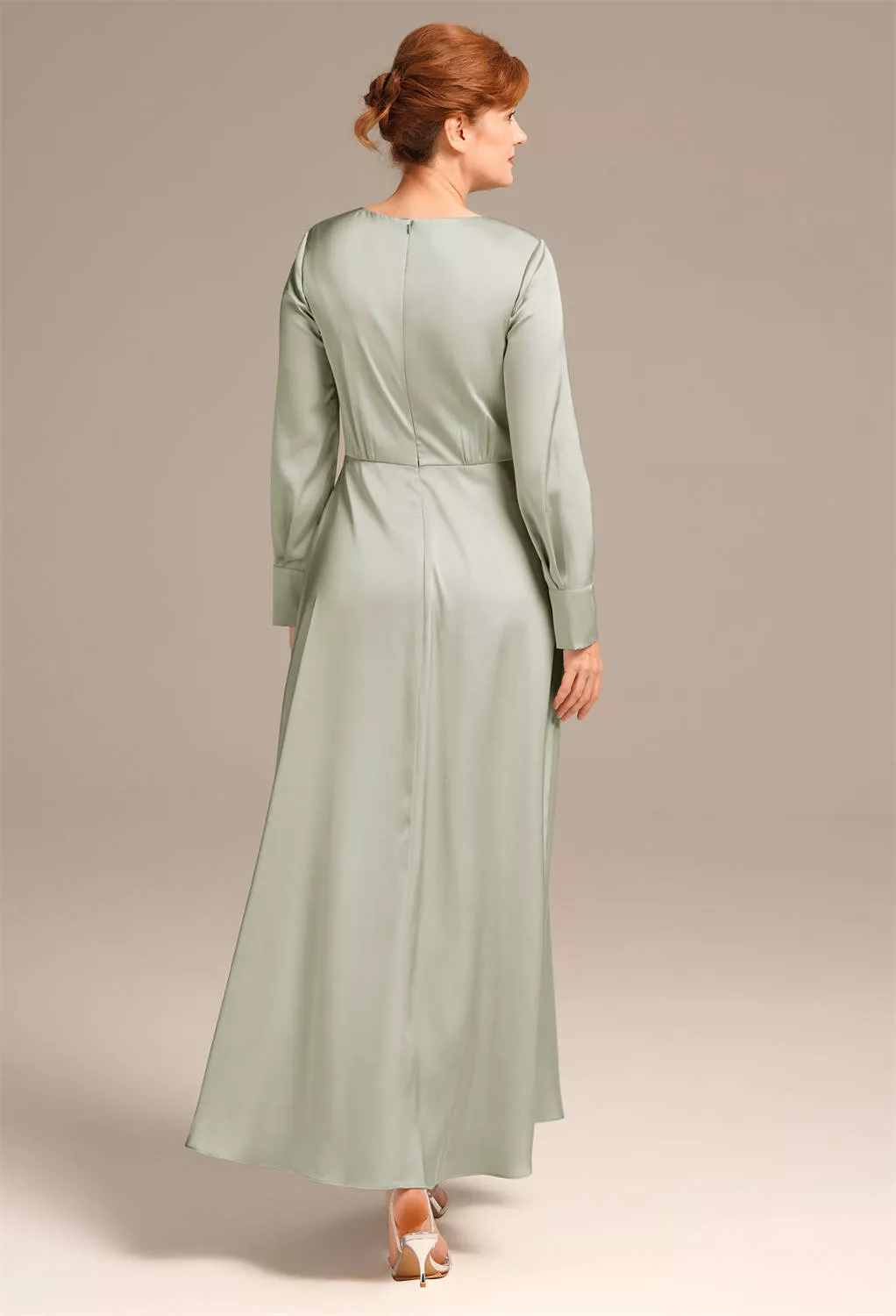 green emerald velvet dress Long Sleeves Boat Neck Dusty Sage 2-Piece Mother of The Bride Dress US16 / Dusty Rose main image 0
