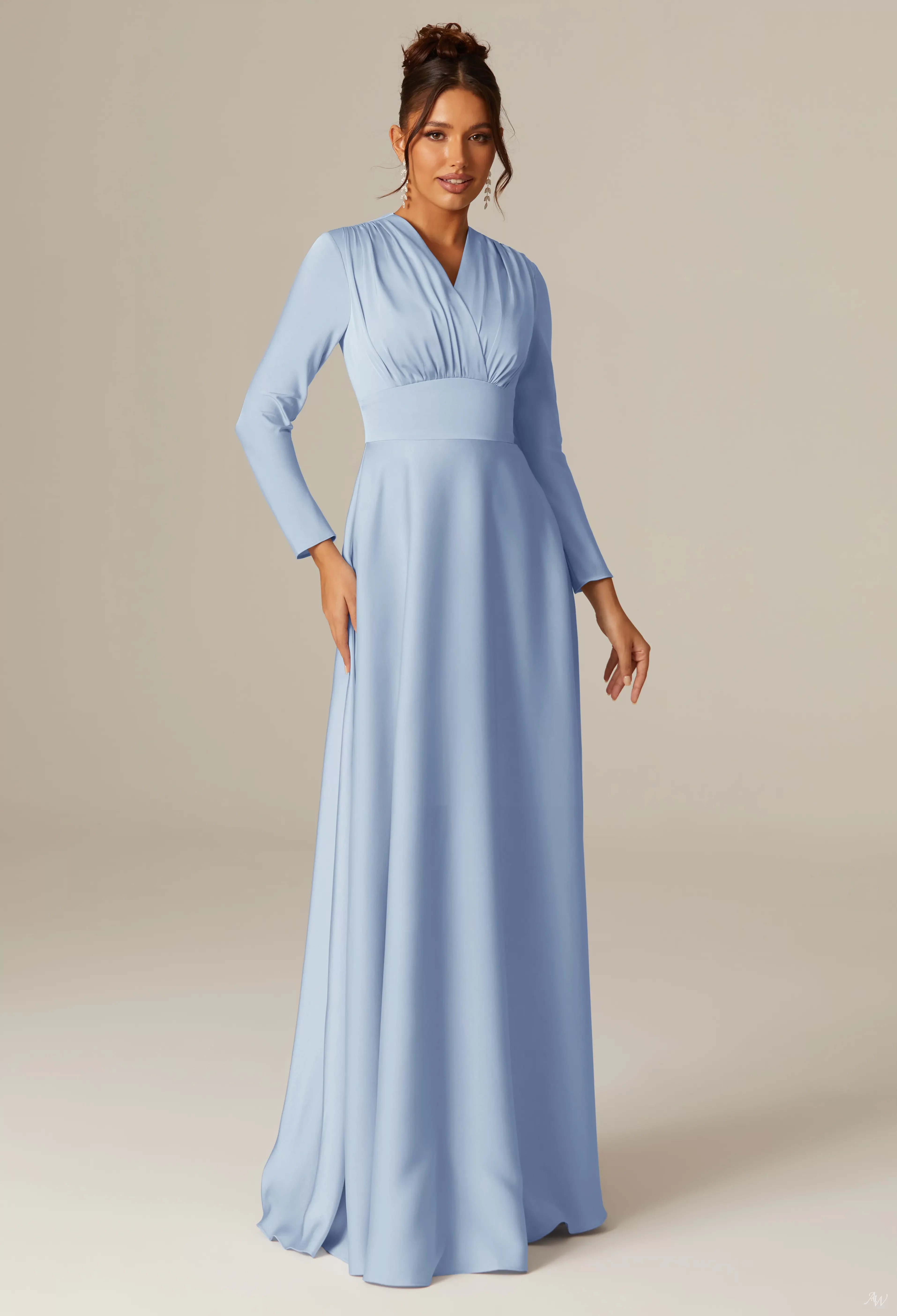 AW April Dress, Sage Green Crystal Satin Satin Charmeuse Stretch Satin ...