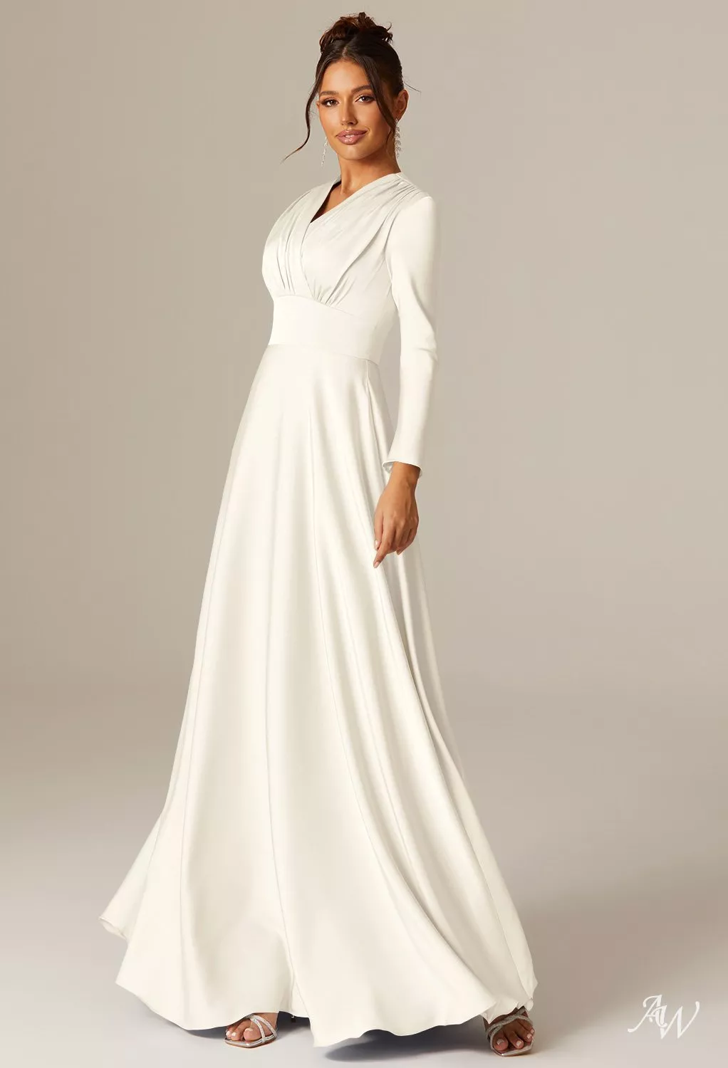 ivory satin bridesmaid dresses Mismatched Bridesmaid Dresses