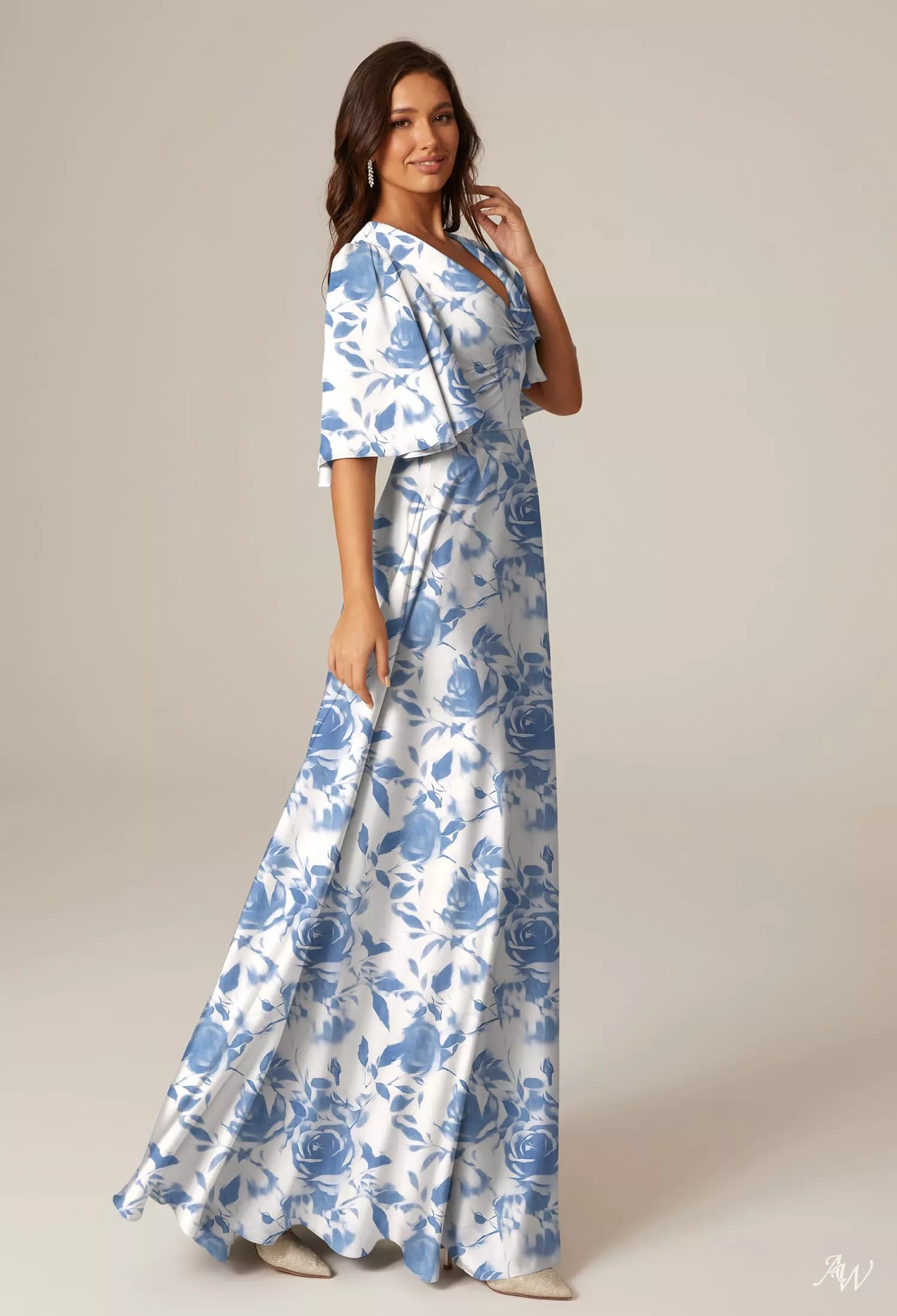 santiago cut-out ruffle maxi dress sage Blush S dressed list Blue Midi Dress Size:Juniors/Women 00 Betsy & Adam Petite