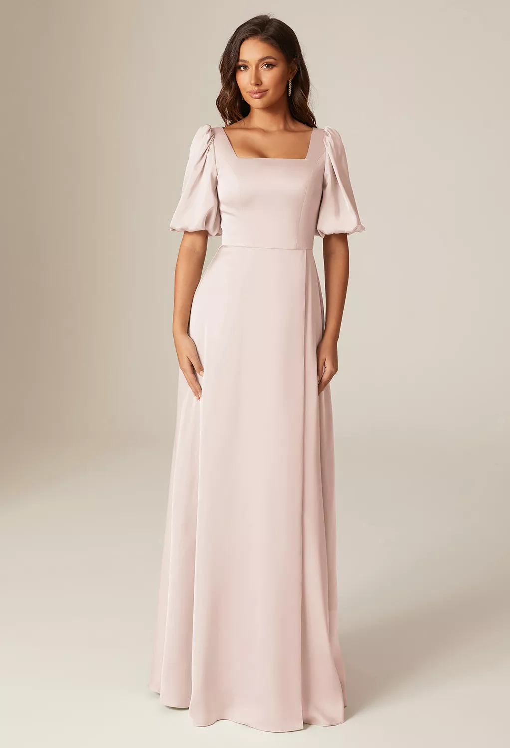 bridesmaid dresses apricot Navy Blue A Line V Neck Long Bridesmaid Dresses PB137