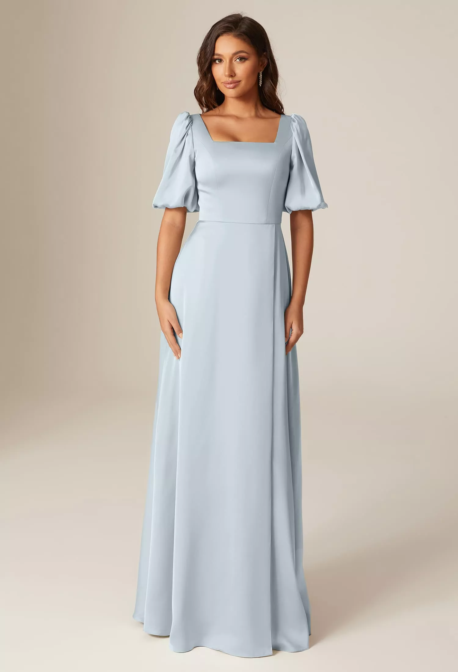 blue dress for baby girl Claire Blue Modest Chiffon Dress main image 1