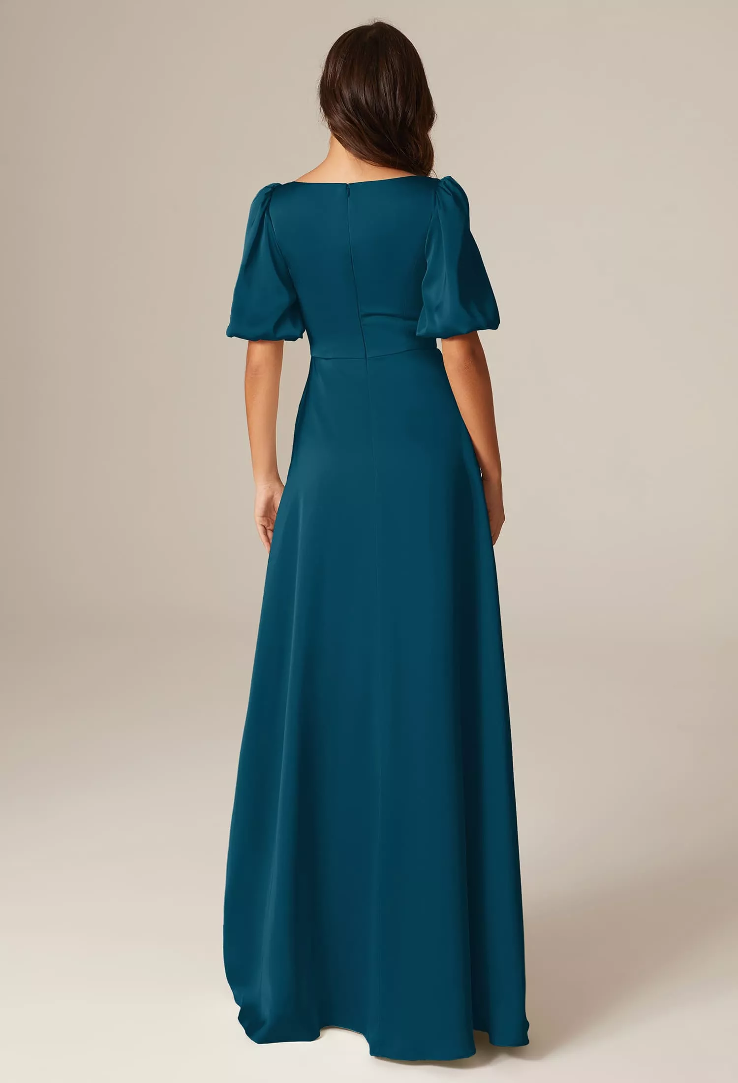 lake blue dress Lake Como Fitted Bodice High-Low Hem Dress Steel Blue main image 0
