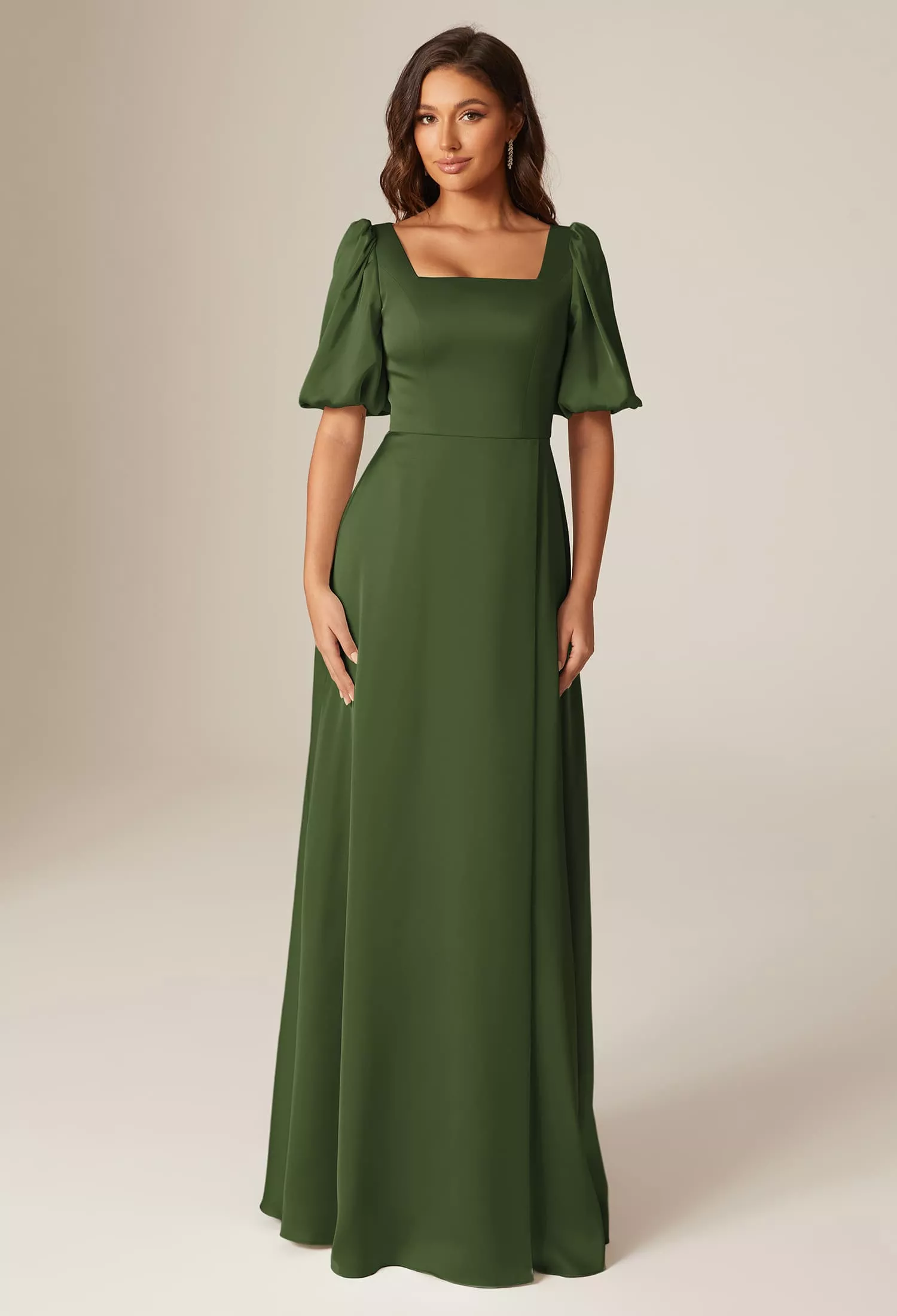Green Olive Bridesmaid Dresses