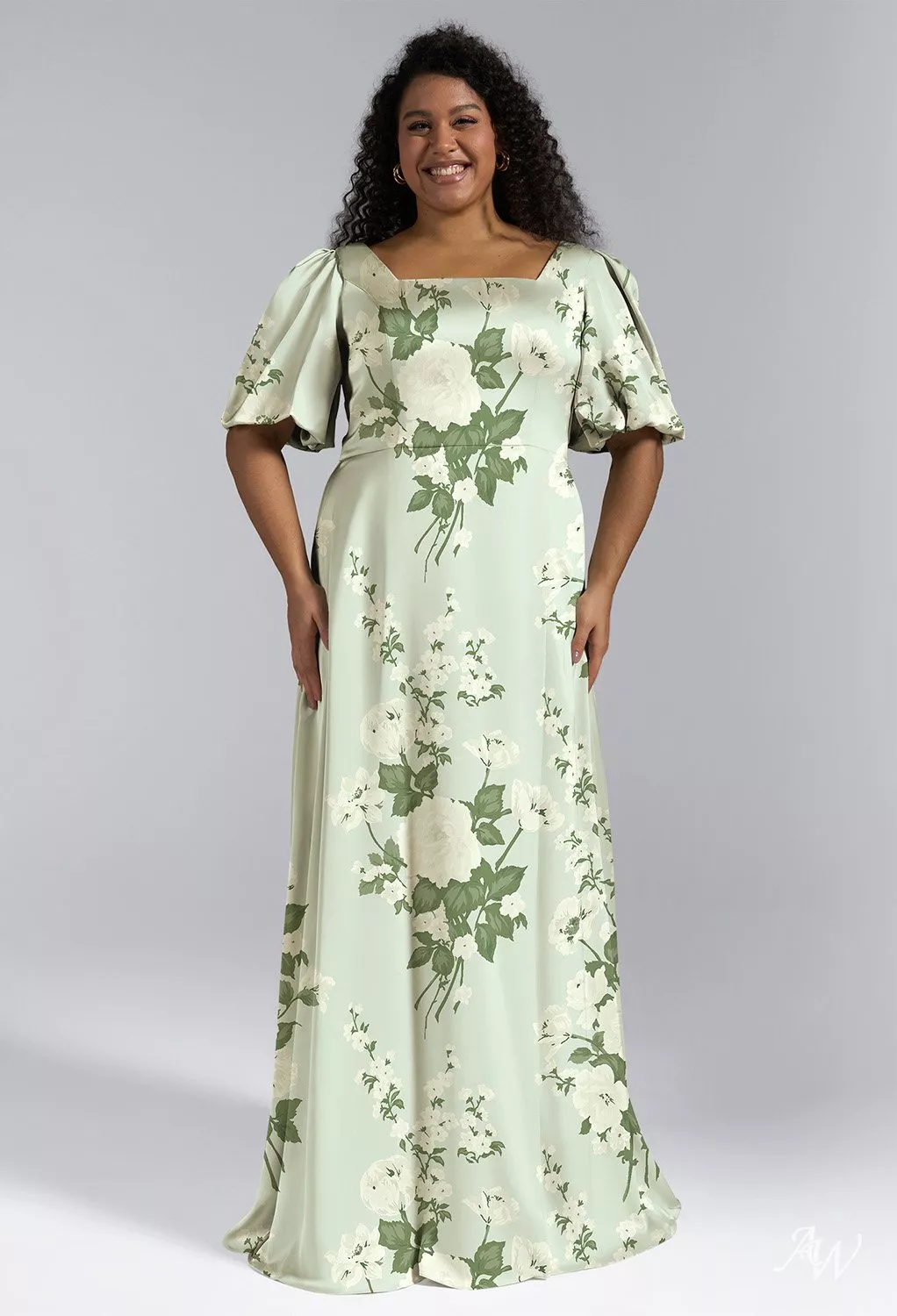 slim fit dress slacks Nora Maxi Dress, in Moss Green Crisp