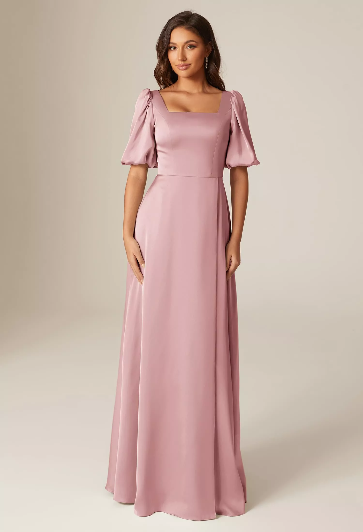 quartz color bridesmaid dress Elegant flower girl dress with rhinestone sash – La Novale Atelier