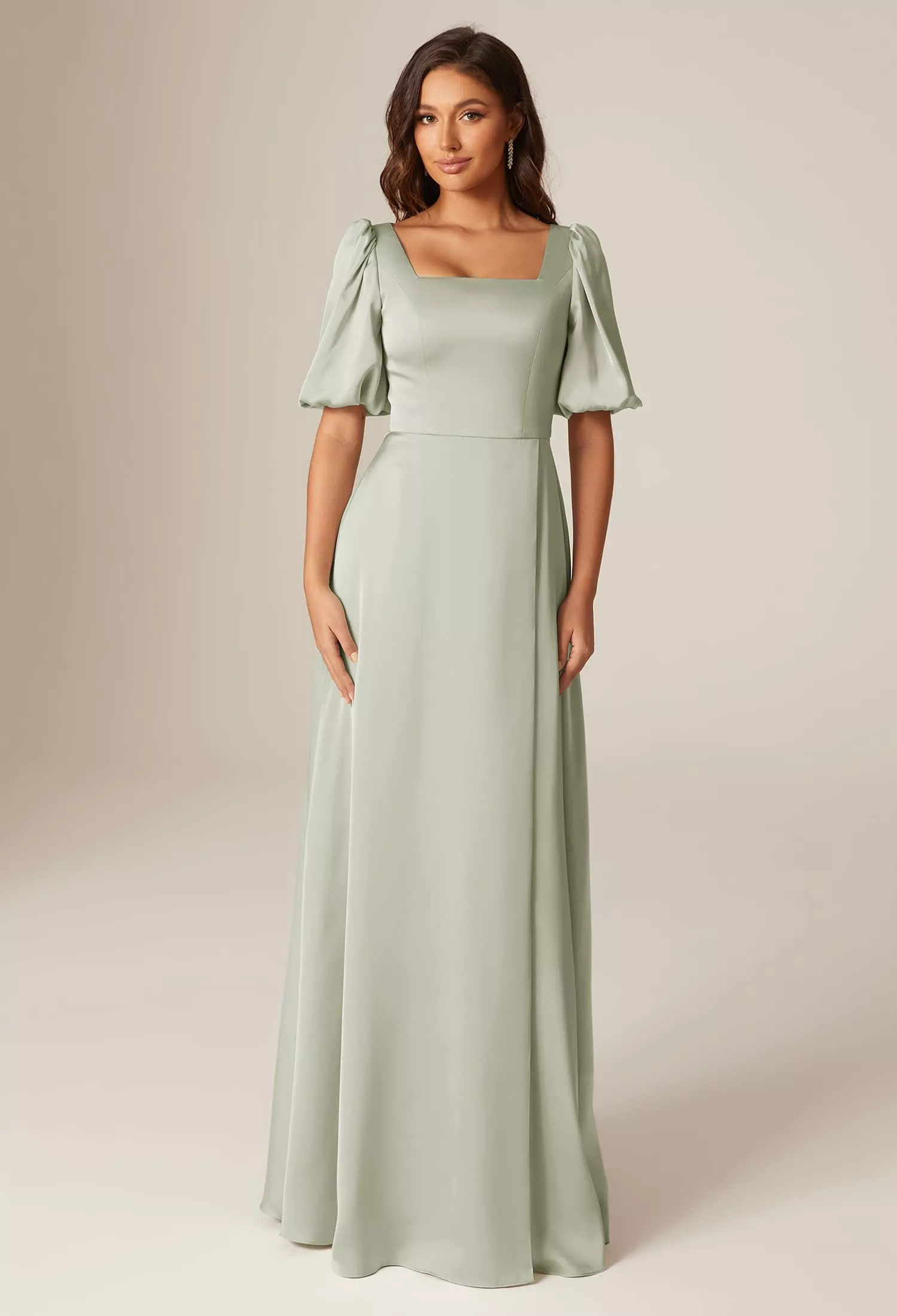 blue dress for baby girl Zapaka Women Dusty Sage Halter Ruffled Bridesmaid Dress with Slit Lace-Up Back Long Wedding Guest Dress, Dusty Sage / US6