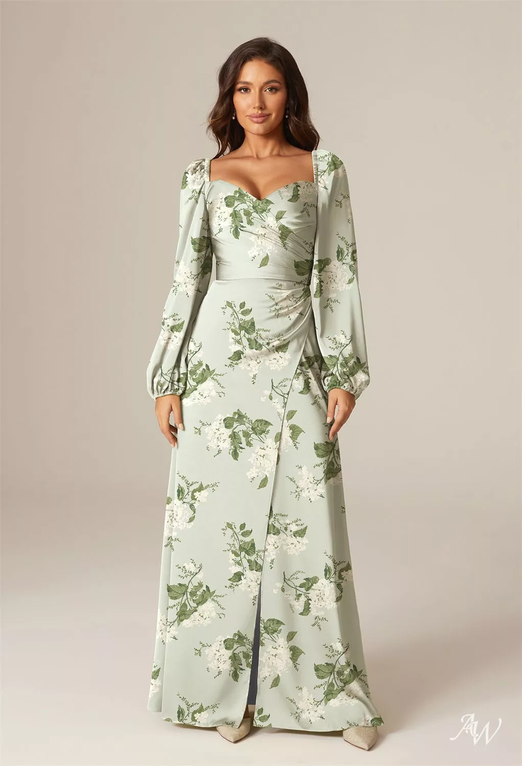 garden party bridesmaid dresses for Wedding Straps Sleeves AW.Bridal A-line Sweetheart Neckline Floor