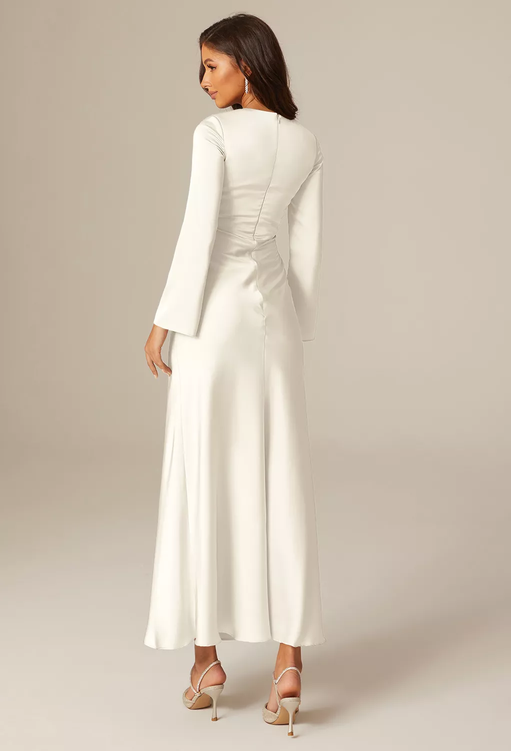 gem colored bridesmaid dresses Ivory Pleated Chiffon Bridesmaid Dresses  Alizeal