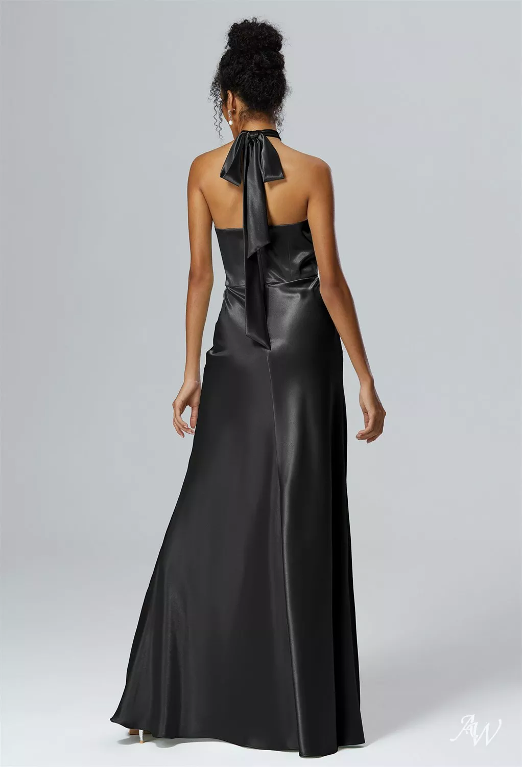 black silver bridesmaid dresses AW.Bridal Mermaid V-Neck Floor Length Sleeveless Crystal Satin Split Long Dress Metallic Size 8 Please state the problem Neckline:High Neck The Complete Dress Guide Color:Nile Green