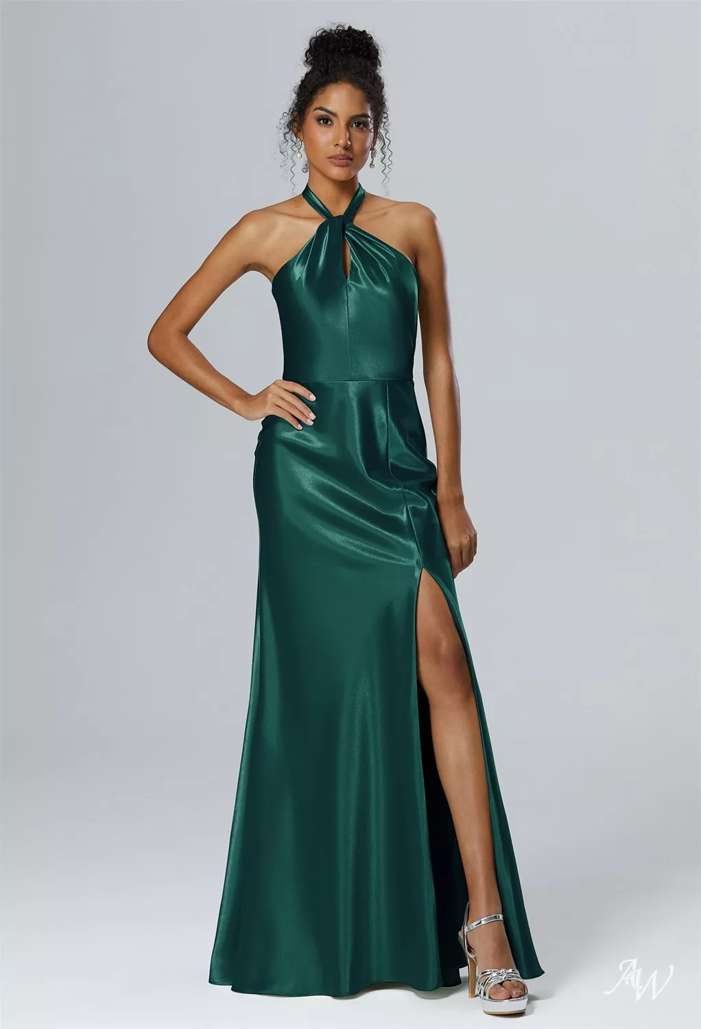green and champagne bridesmaid dresses V-Neck Chiffon A-Line Long Bridesmaid Dress in Champagne, Champagne / 26