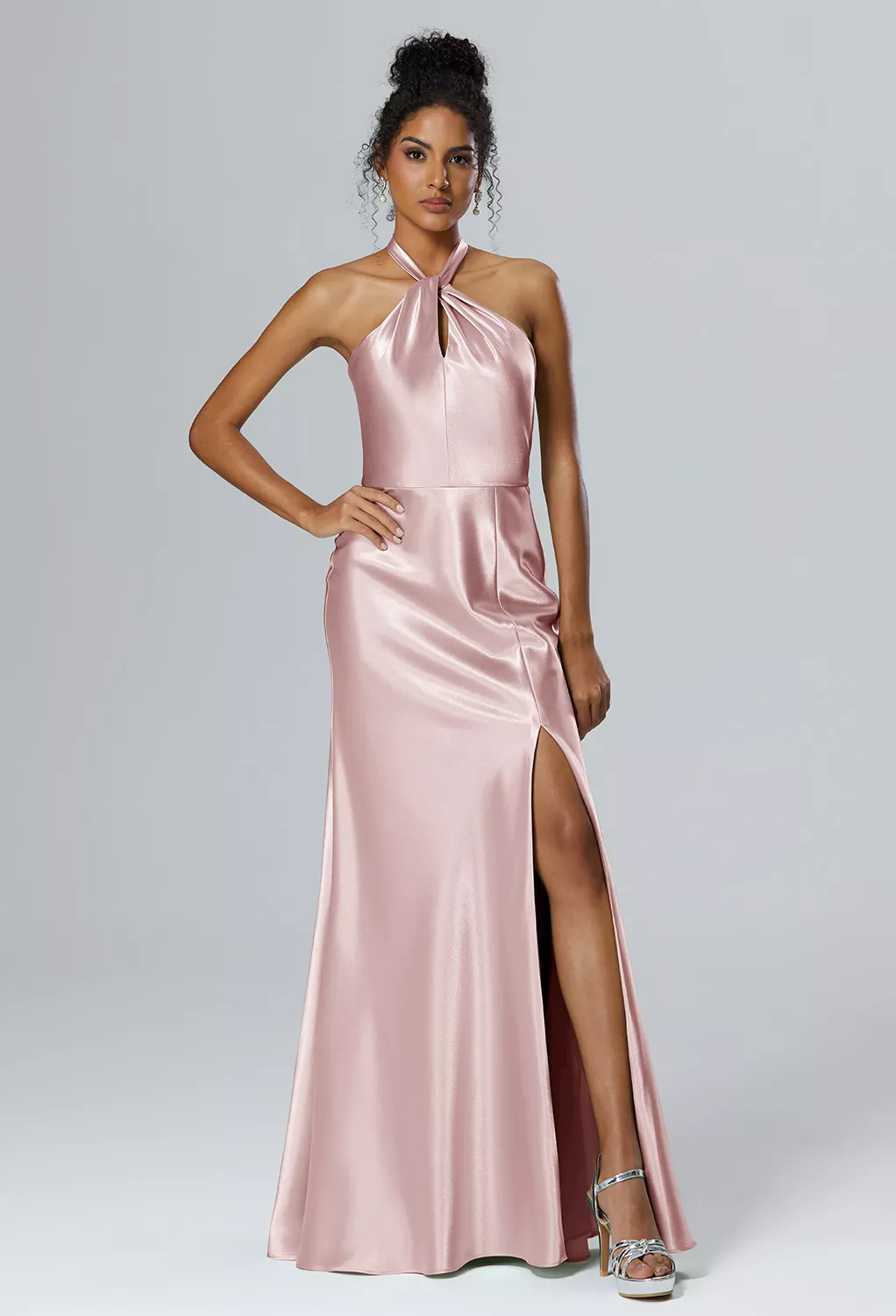 Pearl Pink, Crystal Satin Bridesmaid Dresses Page 3 | AW.Bridal