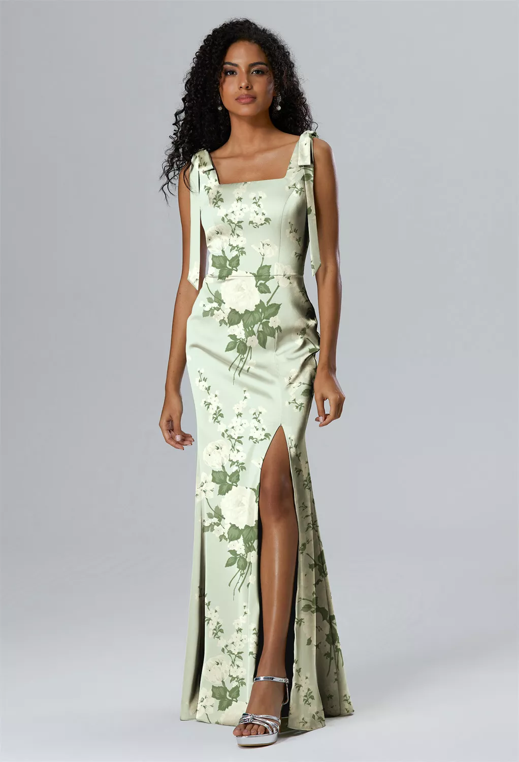 Mottled Moss Green Black Tie Wedding Guest Dresses Page 2