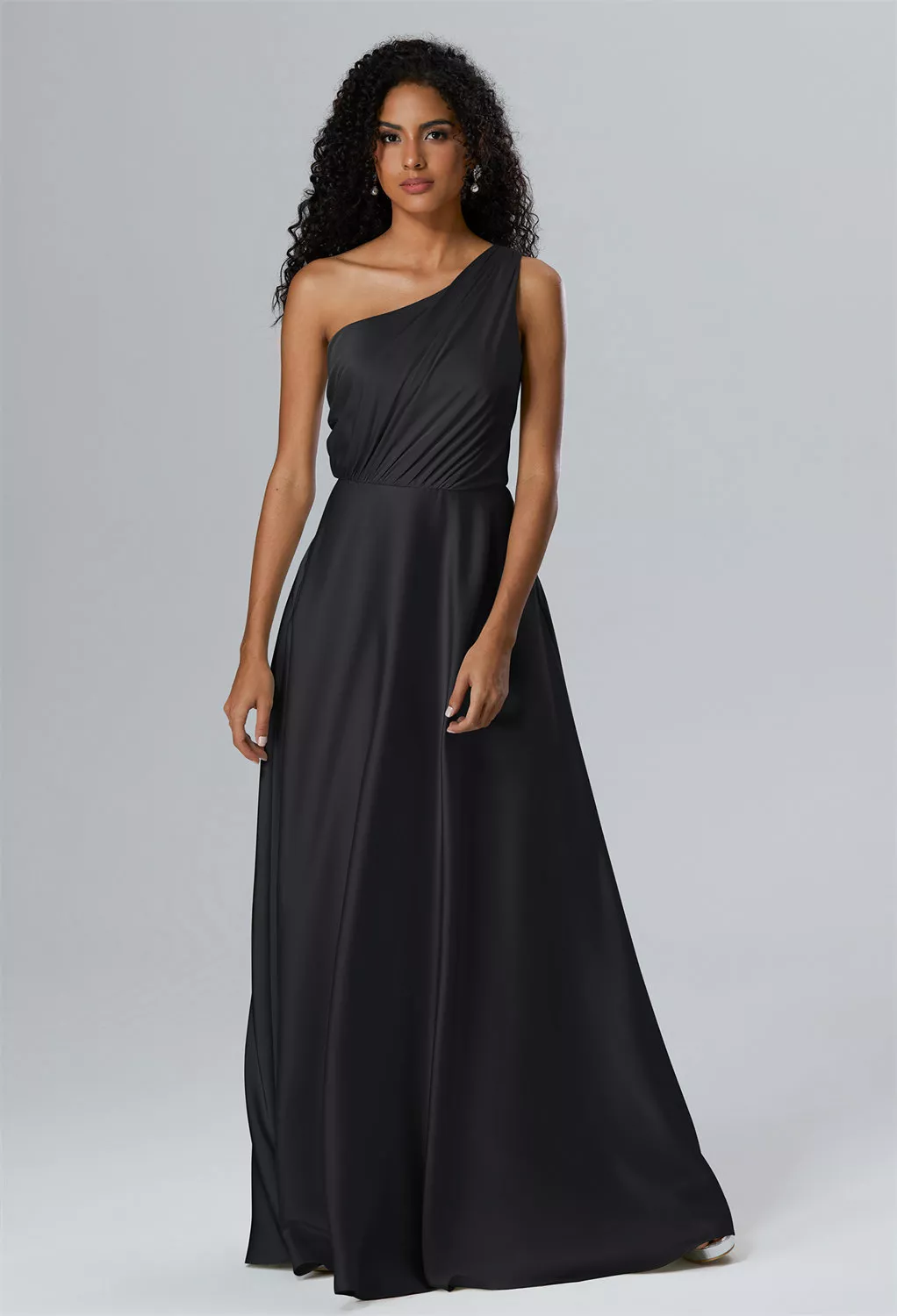 Black, One Shoulder Bridesmaid Dresses | AW.Bridal